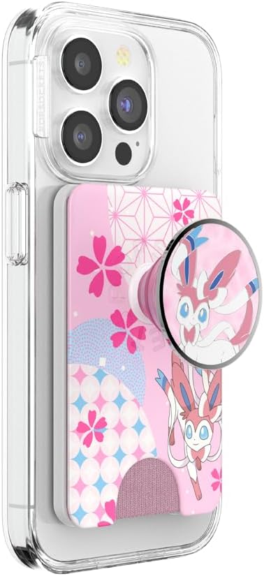 PopSockets Phone Wallet for MagSafe with Grip- Sylveon's Dream | PopWallet, Holds 3 Cards, Magnetic, Removable, Secure, Pokemon, Gengar, Eevee, iPad, Removable, Popper