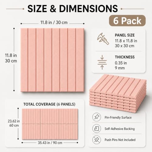Stripe Felt Bulletin Board Tiles, Cork Board Alternative 24 x 36 in
