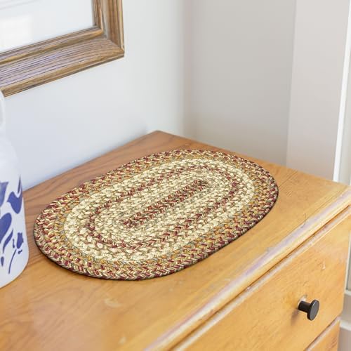 Homespice Harvest Jute Braided Table Mats, Oval 10x15 Set of 4