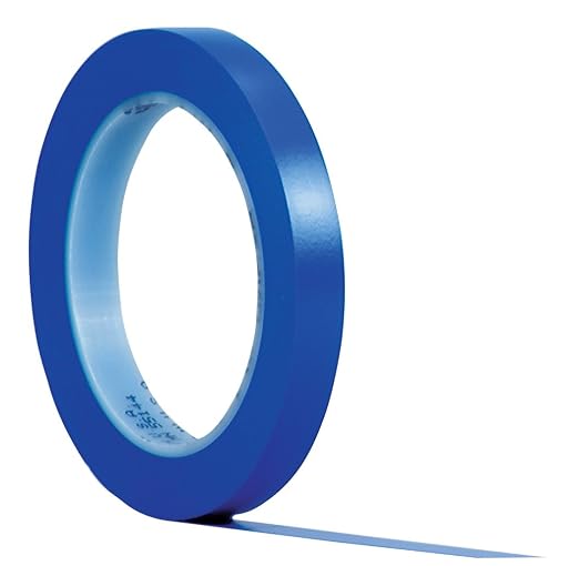 3M Vinyl Tape 471+, 1/8 in x 36 yd, Indigo, 1 Roll | Fine Line Tape for Paint Masking Striping, Color Separation and Complex Designs, High-Temperature