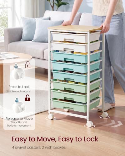 VASAGLE Rolling Cart with Drawers, Craft Organizers and Storage