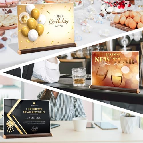 LIANHELILAI 2 Pack 8.5X11 Acrylic Sign Holder Double-side Display Horizontal Tabletop for Coffee Shop/Restaurant Menu Stall/Exhibitions/Hotel/Office Display Show Holder