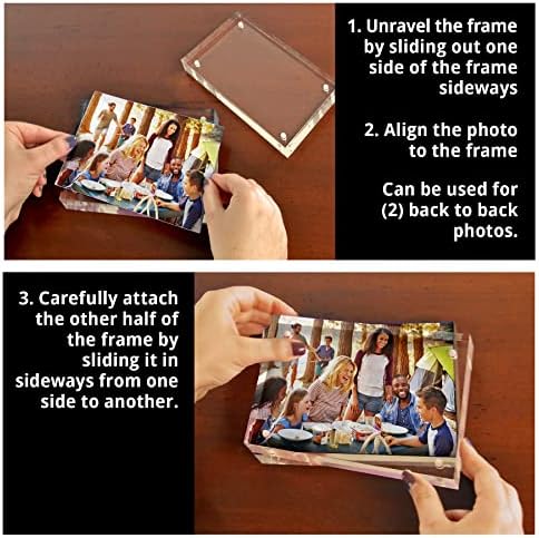 Azar Displays 104437 Acrylic Photo Frame Magnetic Set with 4x6 and 5x7 size, 2-Pack