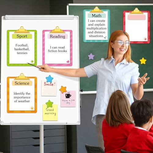 16 Pcs Magnetic Write Wipe Organization Chart, Colored Folders