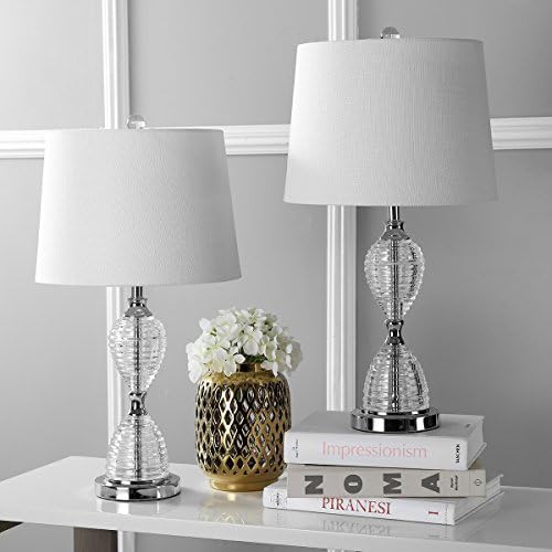 JONATHAN Y Aubrey 24" Crystal Table Lamp, Clear, Set of 2