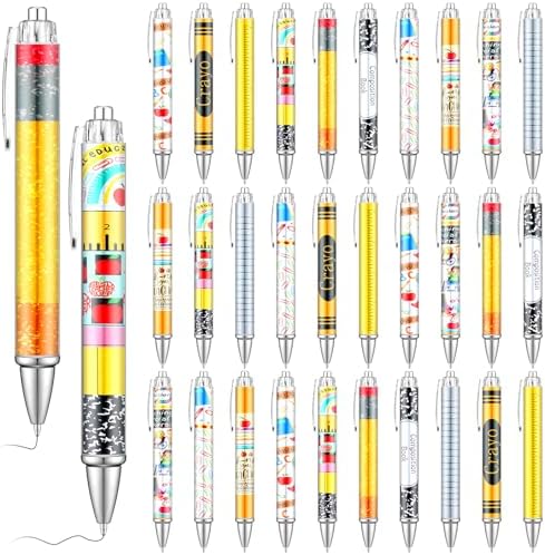30 Pcs Back to School Teacher Pens Appreciation Gifts Bulk Funny Ballpoint Pens Motivational Inspirational Thank You Teacher Gift for Student First Day of School Employee Coworker Office Supplies