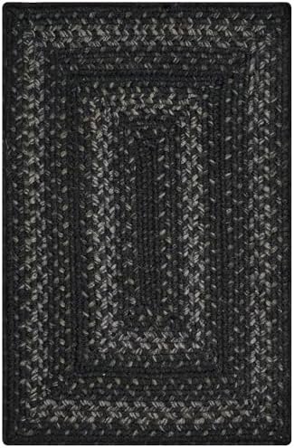 Homespice Jet Black Jute Braided Placemats, Rect 13x19 Set of 6