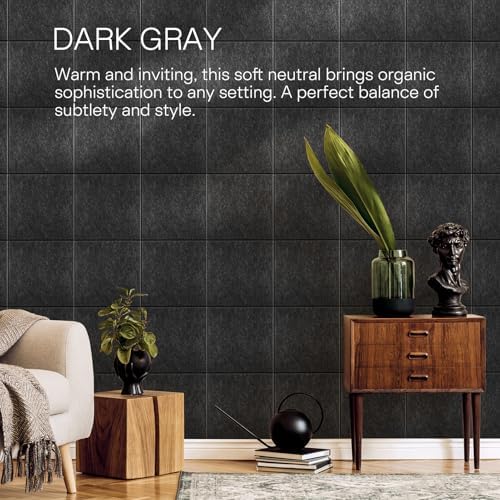 MaxGear Felt Bulletin Board 36" x 24", Dark Gray Felt Wall Tiles Push Pins
