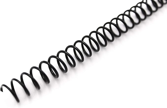 Binditek Plastic Spiral Binding Coils, 10 mm, 4:1 Pitch, Black, 200 Pack | Coil Binding Spines, 3/8", 75 Sheet Capacity, 48 Loops, for Letter-Size Reports, Presentations, School and Office Projects