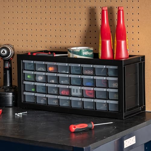 IRIS USA 32-Drawer Tool Organizer, Nuts & Bolts, Small Parts, Black