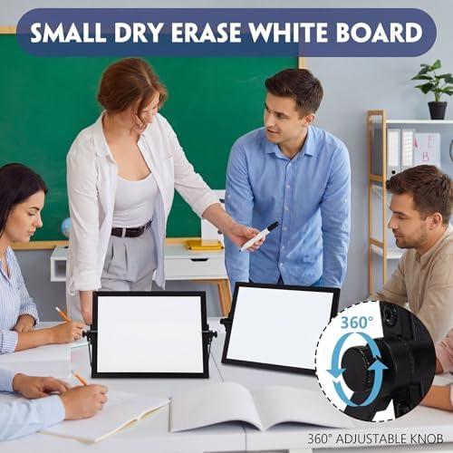 AmazingSpark 6Pcs Small Dry Erase White Board with Stand 6x8'', Black Frame