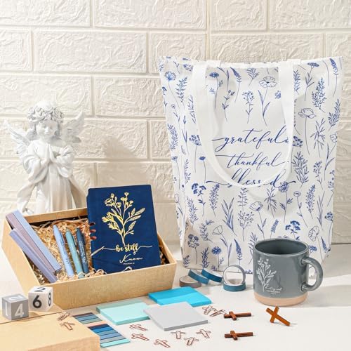 Reallnaiv Housekeeping Mug Bag Notebook Highlighter Pen Note, Blue