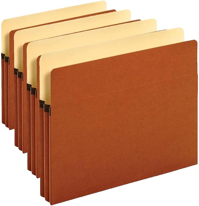 Pendaflex File Pockets, 1.75 Inch Expansion, Brown, Letter, 25 per Box (1514C-OX) (Pack of 4)