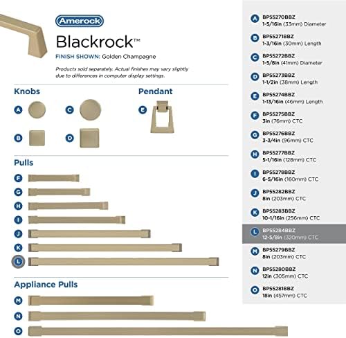 Amerock 12-5/8" Blackrock Golden Champagne Drawer Pull