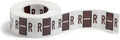 Smead BCCR Bar-Style Color-Coded Alphabetic Label, R, Label Roll, Brown, 500 Labels per Roll, (67088)