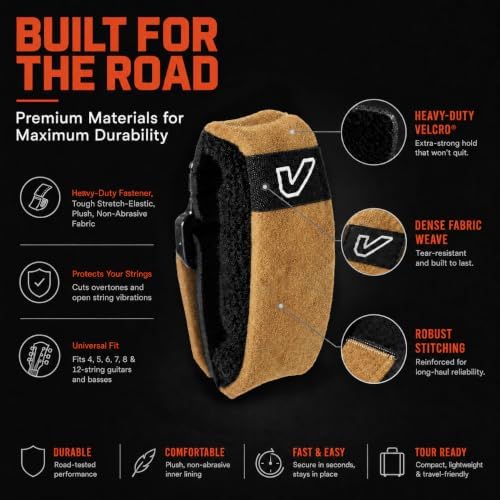 Gruv Gear Fret Wrap & Guitar Mute, Fretwrap for Acoustic, Electric & Bass | String Dampener Recording, Tapping & Practice Accessory (1 Pack, Extra Large Maple, Fits 7-12 String Bass, Extended Guitar