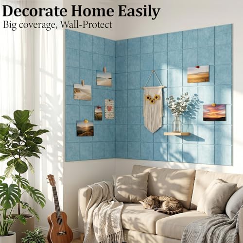 Large Felt Bulletin Board for Walls: 12-Pack Black Cork Board Alternative 11.8x11.8 Inch Peel and Stick Pin Board Wall Decor for Home Organization, Office Memo Board, Self-Adhesive Wall Tiles