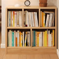 Lumber Organizer Shelf 3/4 Shelves, Lateral Filing or Vertical, Closed Back Floor-Standing Bookshelf Rack Bookcase Cabinet Tiered Shelf Grid Storage Unit Natural 31.5" L x 9.4" W x 31.5" H