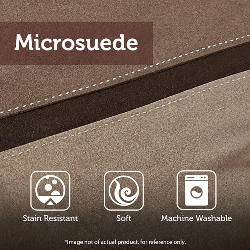 Madison Park Faux Suede Cal King Comforter Set with Bed Skirt, Brown 7pc