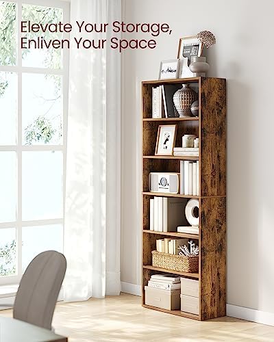 VASAGLE 6-Tier Bookshelf, Storage Organizer, 23.6 x 9.5 x 63.2 Inches