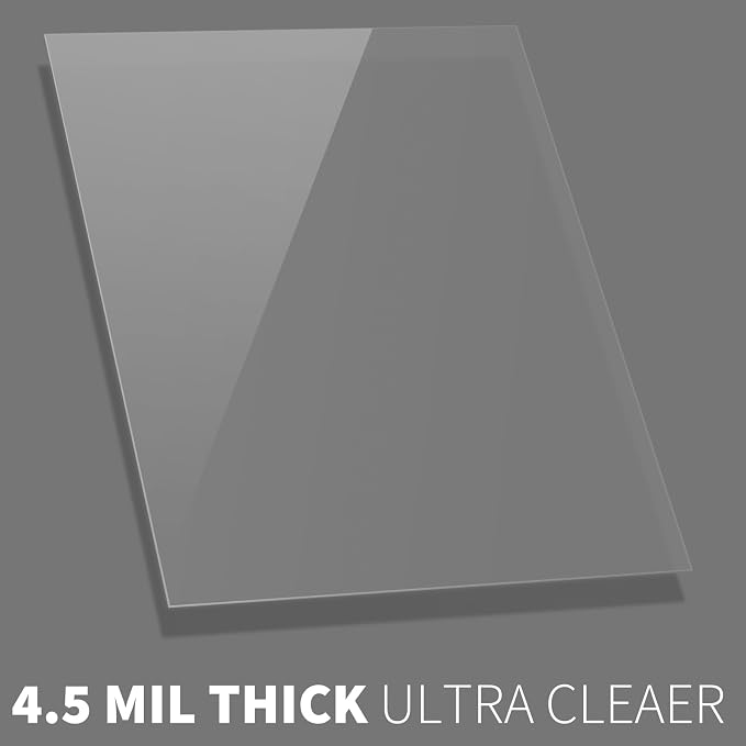 Binditek 4.5 Mil PET Binding Covers, 8.5 x 11 Inches, Ultra Clear, 100 Pack | Plastic PET Binding Covers, Letter Size, Ultra Clear, Square Corners, Unpunched, Ideal for Business Reports and Proposals