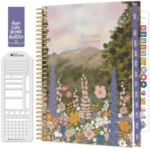 bloom daily planners 2027 Planner (January - December 2027) - Weekly & Monthly Softcover Planner for Women - Calendar Year Inspirational Agenda Book with Stickers - 5.5" x 8.25" - Wildflower Mountainside
