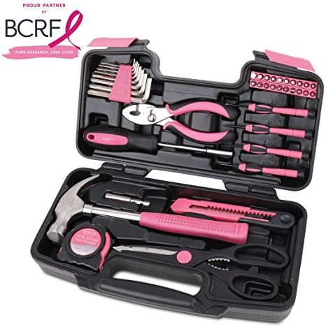 Apollo Tools 39 Piece General Household Tool Set, Pink DT9706P