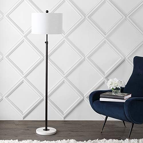 JONATHAN Y June 66" Adjustable Metal Marble Floor Lamp, Oil Rubbed Bronze