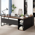 Tribesigns 71 inch Executive Desk, L Shaped Desk with Cabinet Storage