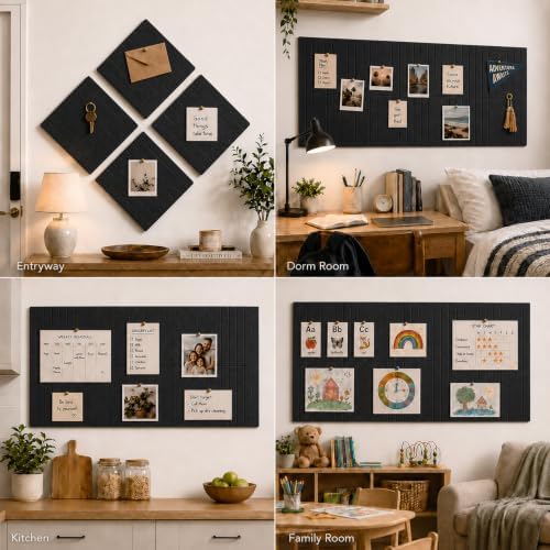 8 Pack Large Felt Bulletin Board Tiles, 48" x 24" Felt Pin Board