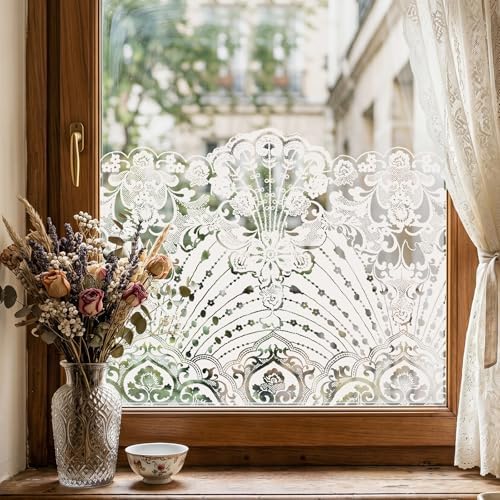 ADD.HERES Stained Glass Window Film, Window Film Decorative, 17.5 x 78.7 in