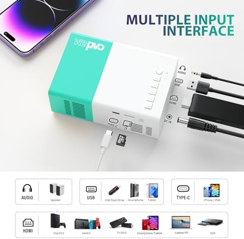 Mini Projector Portable for Gift, Led Outdoor Movie Projector