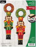 Bucilla, Felt Applique 2 Piece Door Hanger Kit, Nutcracker Duo, Perfect for Holiday DIY Arts and Crafts Projects, 89704E