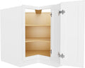 Furinno Shaker EZ Reach Base Corner Diagonal 3-Tier Kitchen Cabinet, White | 24 D x 33 W x 34.5 H, Adjustable Hinges, Soft-Close Shaker-Style Door, Ready to Assemble, Plywood, for Pantry, Dining Room