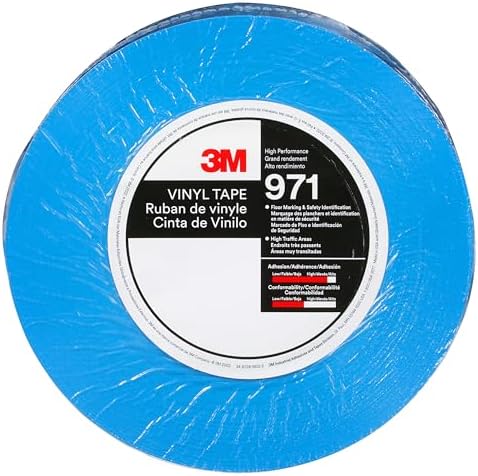 3M Durable Floor Marking Tape 971, Blue, 3 in x 36 yd, 17 mil, 1 Roll
