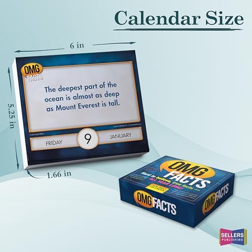OMG Facts 2026 Daily Desk Calendar, Boxed Page-a-Day Trivia Calendar with Weird, Bizarre & Hard-to-Believe Facts