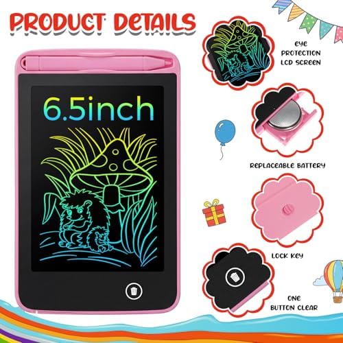 Tinlade 12 Pack LCD Writing Tablet for Kids, 6.5 Inch Drawing Pad