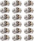 KNOBWELL Brushed Nickel Door Knobs for Bedroom or Bathroom, Interior With Round Knob, Satin Nickel Privacy With Lock, Keyless Turn Lock, 18 Pack