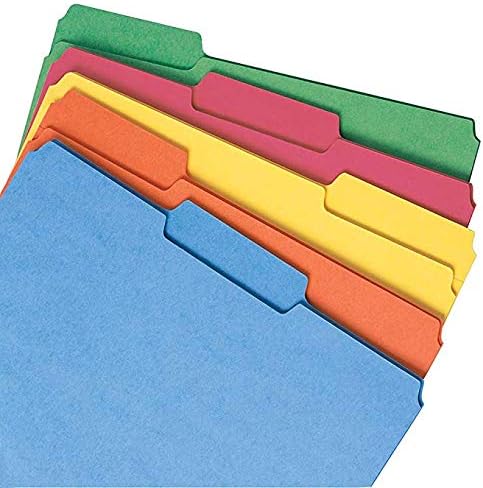 Smead Hanging File Folder Kit, Letter Size, Set of 24 Hanging File Folders and 24 Top Tab File Folders, Assorted Colors (Red, Yellow, Blue, Green)
