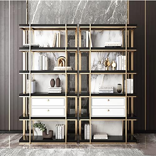Storage Shelves Floor-to-Ceiling Bookshelf 5-Layer Display Rack Storage Rack Suitable for Living Room Study Office Decoration Bookshelf Office Organization,Black-80 * 30 * 200 cm