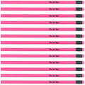 100 Personalized Custom Printed Pencils. USA Made. - Neon Pink