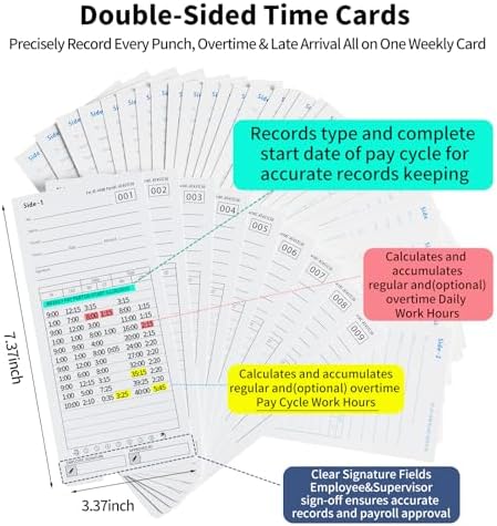 300 Time Cards AT-4500 Time Cards 6-Packs of 50ea (with separate box)