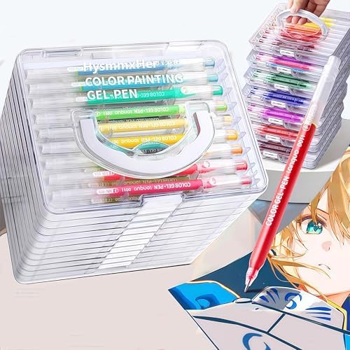 99 Colored Gel Pens Set, 0.6mm Fine Point for Black Paper & White Paper, Pens for Journaling, Adult Coloring Books, Bible, Drawing, Note Taking, Art & Journaling Supplies