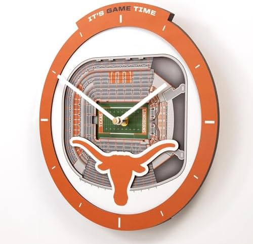 YouTheFan NCAA Texas Longhorns StadiumView 3D Wall Clock
