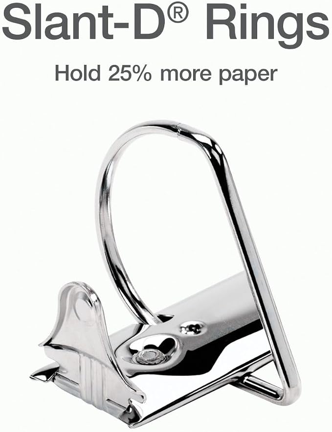 Cardinal 3 Ring Binder, 4 Inch Heavy Duty XtraLife Binder, Locking Slant-D Ring, Crack-Resistant Cover & Spine, ClearVue Covers, Holds 890 Sheets, PVC-Free, White (26340)