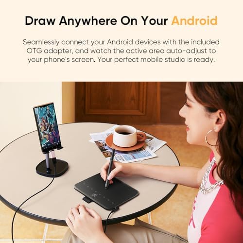 XPPen 6 * 4 inch Drawing Tablet with 16384 Pressure Levels IT640 Digital Graphic Art Tablet Battery-Free Stylus 60° Tilt Support OSU Drawing Pad for Beginner Compatible with Android Windows macOS