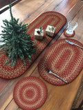 Homespice Apple Pie Jute Braided Placemats, Oval 13x19 Set of 6