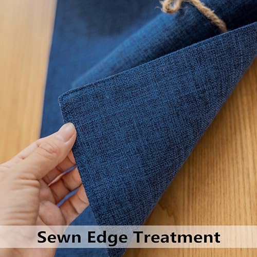 Demetex Navy Blue Place Mats Set of 8 Modern Wipeable Placemats Heat Resistant Table Mats for Holiday Picnic Dinner, 13x19 inch, Navy Blue