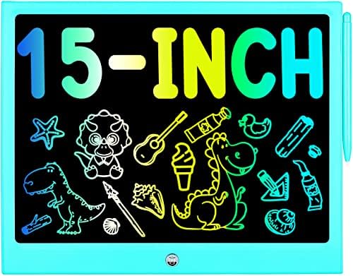15 Inch LCD Writing Tablet, Colorful Doodle Board Drawing Pads, Educational Birthday Gift Toys for 3-6 Years Old Kids Toddler (Blue)