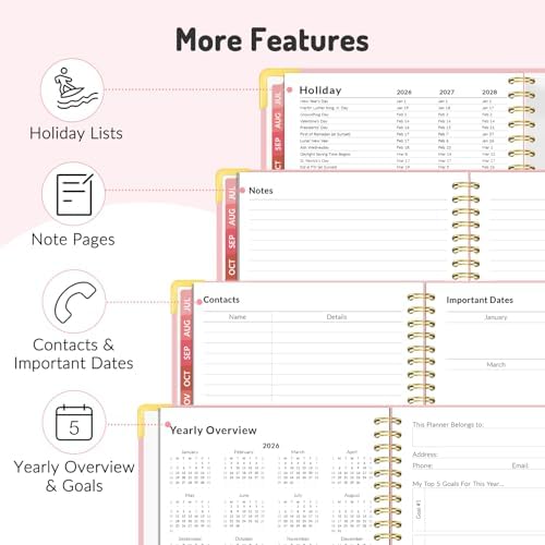 Jul 2026 - Dec 2027 Planner, Forvencer 18 Month Planner 2026-2027, 8.5"x11"
